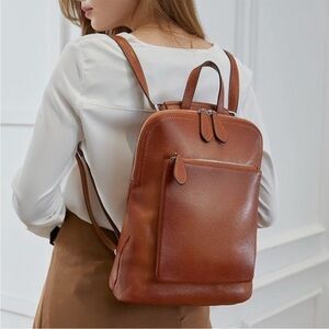 HESHE Leather Backpack